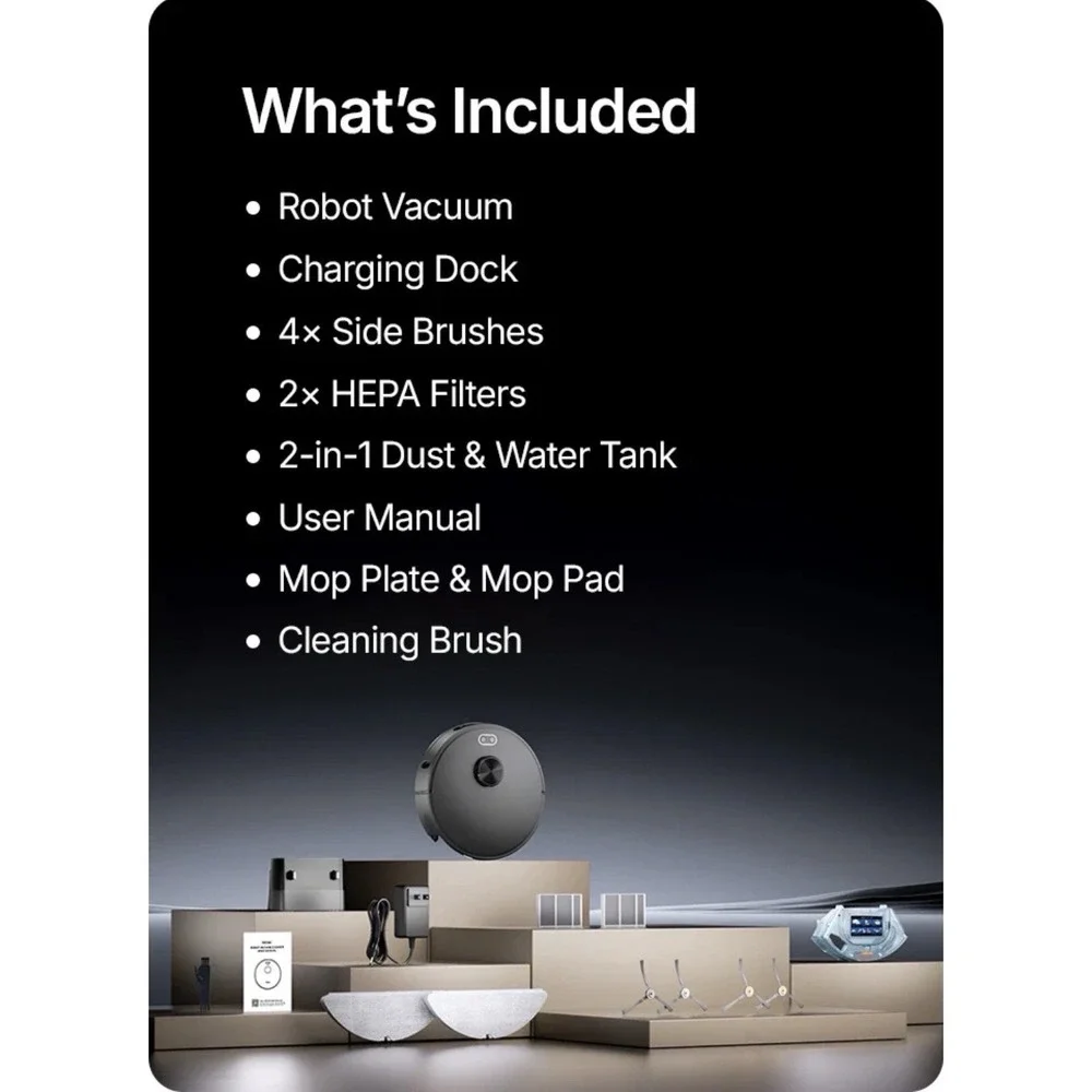 ORYZOM Robot Vacuum V8 Pro Fully Automatic Cleaning w/ Mopping Function & Kit